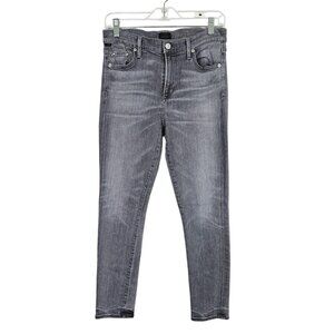 CITIZENS OF HUMANITY Rocket Crop Mid Rise Skinny Jeans GRAY BLACK size 28 Chic